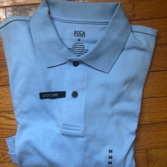 NWOT DAD SHIRT BOCA Mens SS Shirt Blue SZ M Cotton Summer Casual Shirt W/Collar - Picture 1 of 4